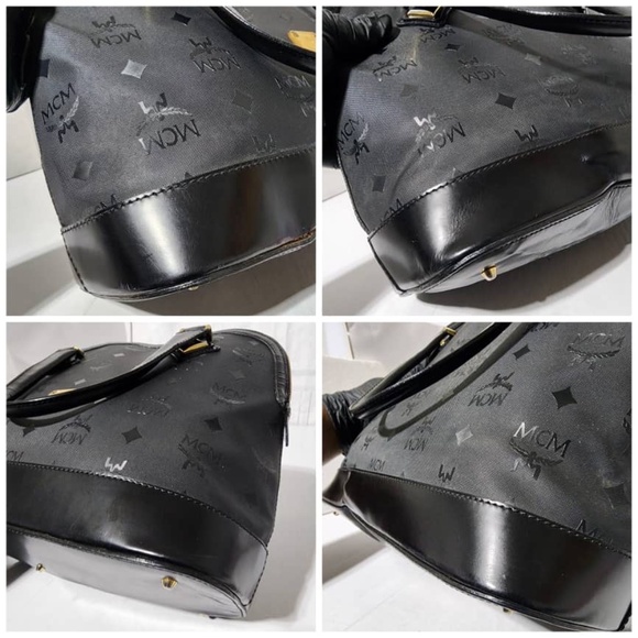 Authentic MCM Vintage Visetos  Alma Dome Bag Black - Picture 5 of 11